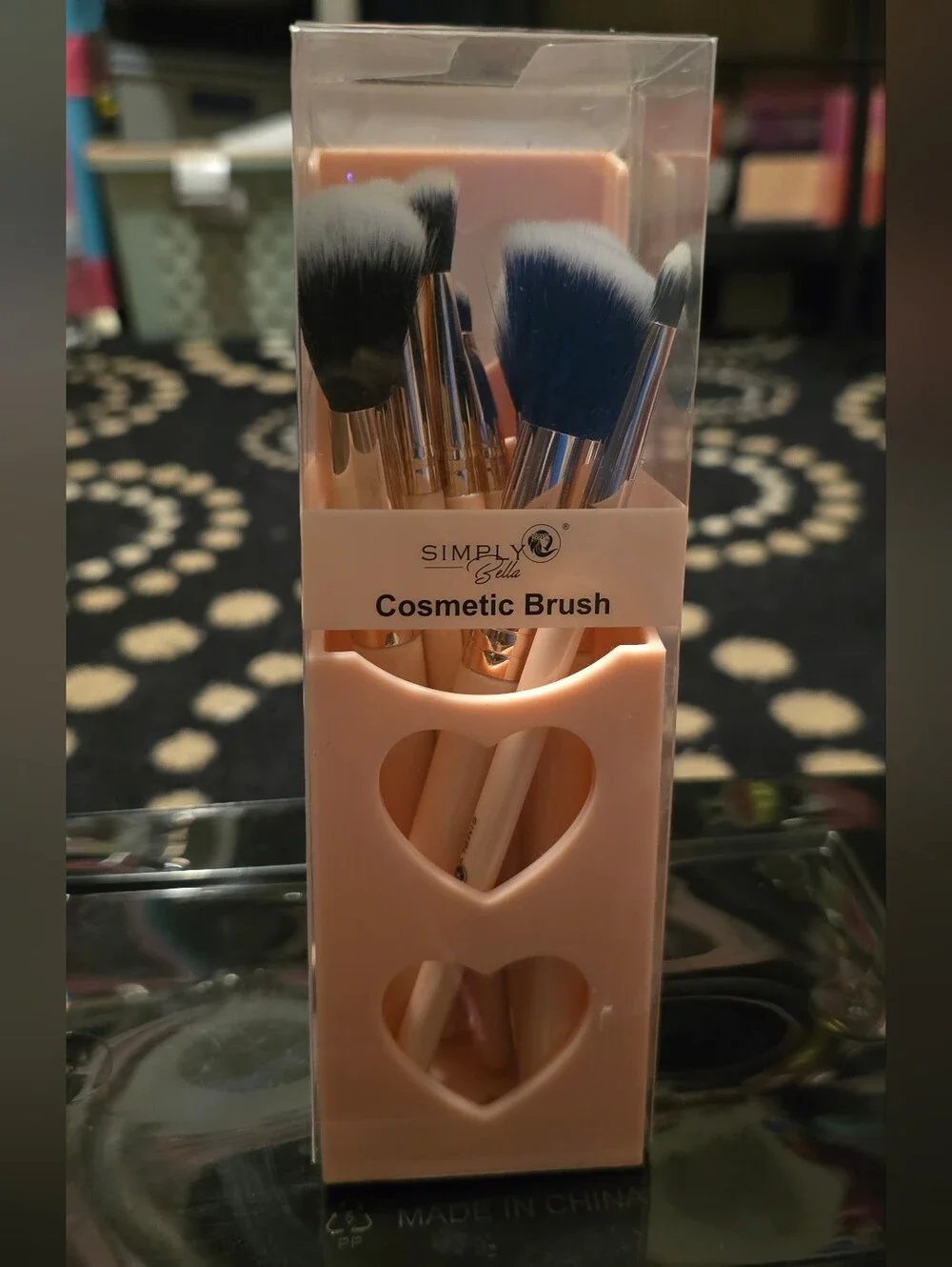 Simply Bella Professional 9-Piece Makeup Brush Set - Peach & Purple